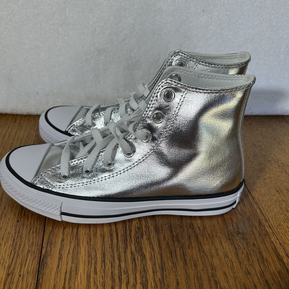 Converse Womens Size 6.5 Metallic Granite White CTAS Hi Sneaker Shoes